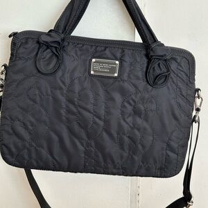 Marc Jacobs Black Nylon Embroidered 13” Laptop /Messenger Bag